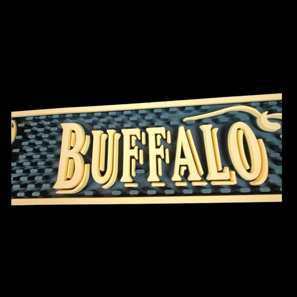 Buffalo Trace Bourbon Whiskey Bar Mat Rubber Drip Mat Green Tan Accessory - Picture 4 of 6